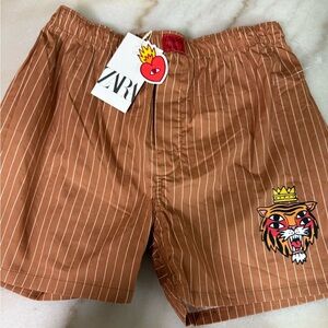 Zara Brown Striped Kids Boxer